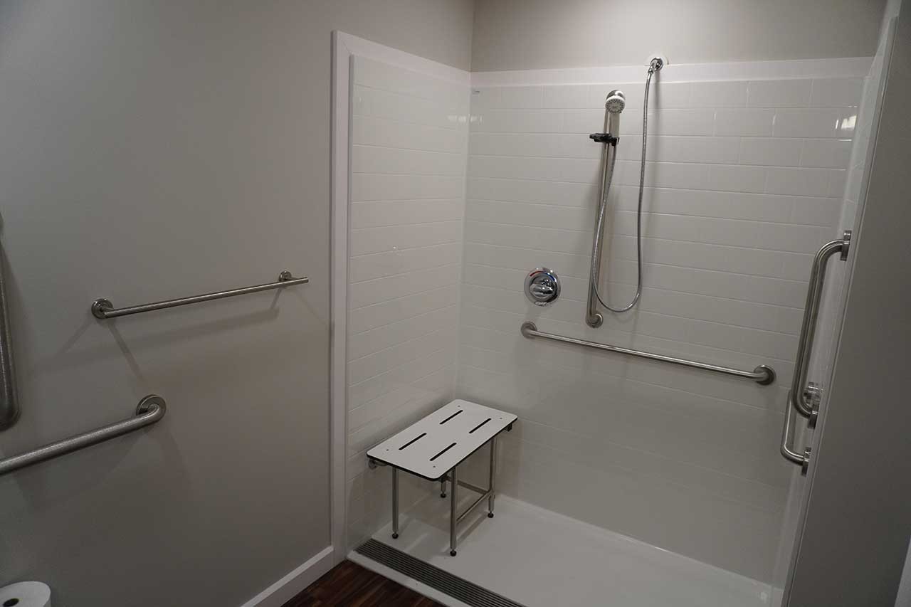Handicap accessible unit bathroom