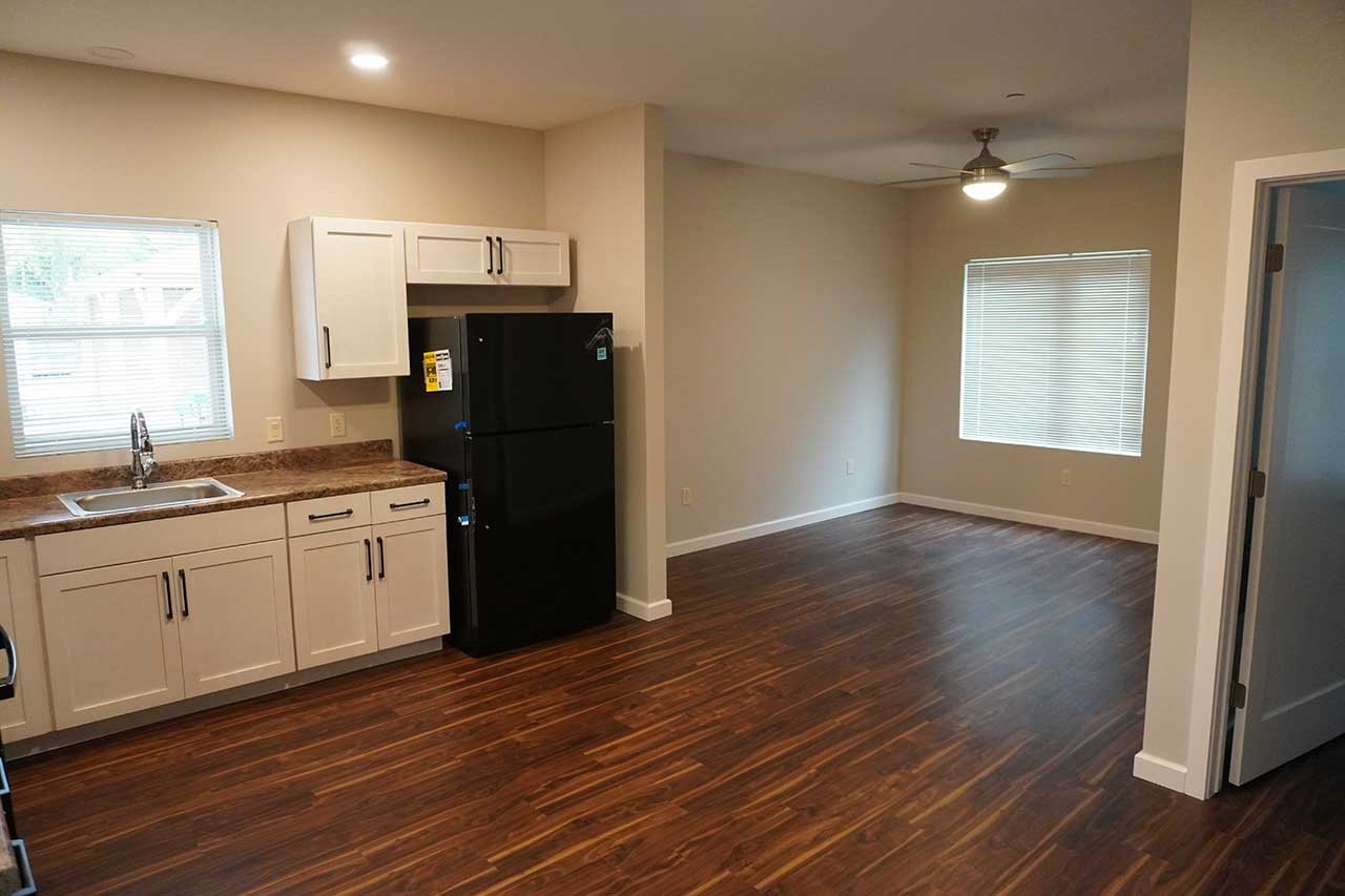 Standard unit, kitchen and living room